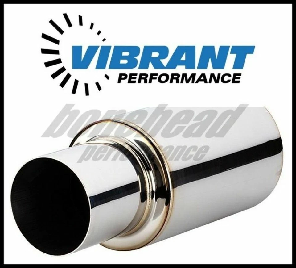 Silenciador Vibrant 1062 TPV TURBO con punta redonda de corte recto de 4" (entrada de 3" -17" de largo) Foto 1 de 1