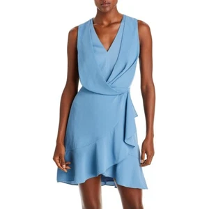 BCBGMAXAZRIA Women's Sleeveless Pleated V-Neck Mini Dress B4HP - Picture 1 of 8