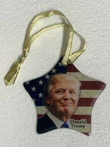 Donald Trump 45th President US Flag Glass Star Christmas Ornament New  - Picture 1 of 1