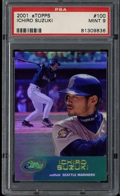 2001 eTopps #100 Ichiro Suzuki Mariners PSA 9 Mint RC - Image 1 of 2