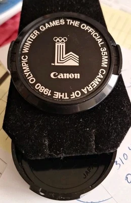 Canon FD 52mm 1980 Official 35mm Winter Olympic Games lens Front&Rear caps - Image 1 of 4