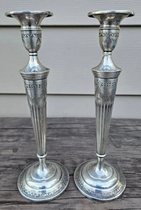 Antik Sterling Silber Webster Co Kerzenhalter Zement geladen LESEN Z13 - Bild 1 von 16