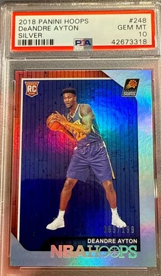 2018 Panini Hoops Silver Rookie DeANDRE AYTON Serial #68/199 PSA 10 Gem Mint - Image 1 of 3