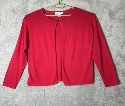 Casual Corner Cardigan Womens 1X Pink Button Soft Sweater Mature Office Vintage - Image 1 of 4