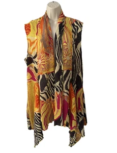 Pleats Collection By Pings Imports Open Boho Sleeveless Sheer Tunic XL - Picture 1 of 7