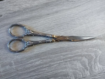 Ciseaux à raisin fourré argent poinçon sanglier et laiton argenté - Photo 1/4