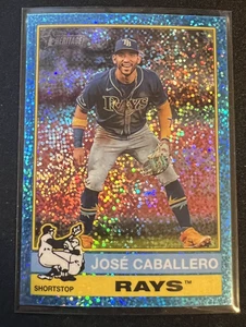 2025 Topps Heritage #85 Jose Caballero Chrome Light Blue Sparkle Refractor Rays - Picture 1 of 2