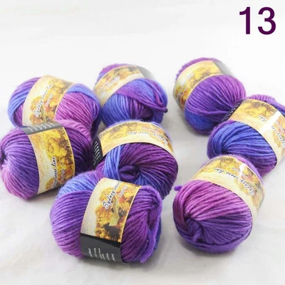 Sale 8SkeinsX50gr NEW Hand Knitting Yarn Chunky Colorful Wool Scarves Shawls 813 - Image 1 of 4