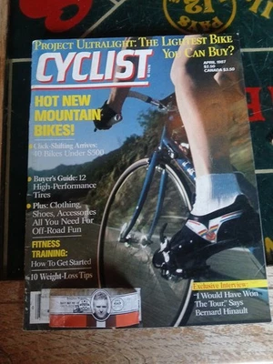 Cyclist Magazine April 1987 Cycling Bicycle Racing Fisher Mountain Bikes Ad - Image 1 of 4