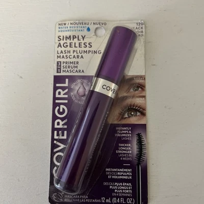 Covergirl Simply Ageless 3-in-1 Waterproof Lash Plumping Mascara #120 Black New  - Image 1 of 2