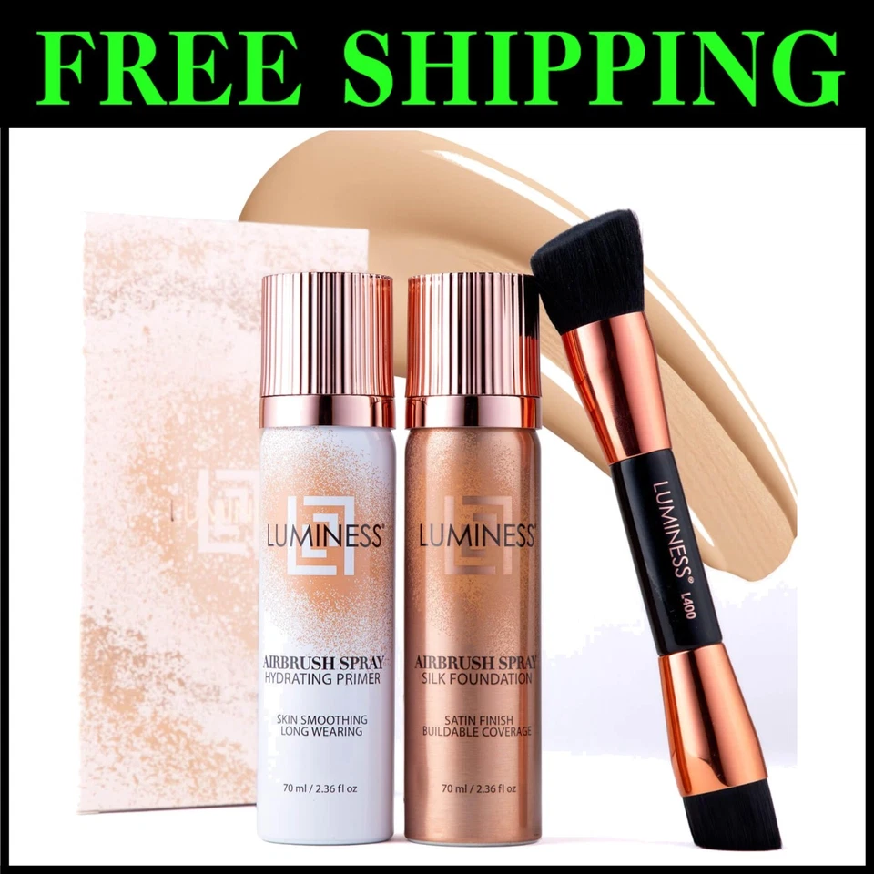 Airbrush Spray Foundation Primer & Brush - Hydrating Formula - Image 1 of 4