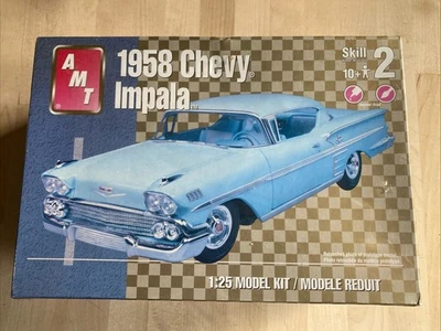 AMT - 1958 Chevy Impala - 1/25 Scale Model Kit - New - Image 1 of 4