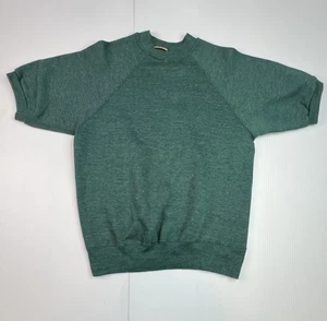 VTG Hanes Breeze Shield Short Sleeve Sweatshirt Medium 38/40 Forest Green - Picture 1 of 11