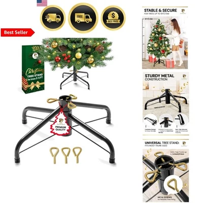 Artificial Christmas Tree Stand Foldable Metal Base For Up To 5 Feet Trees - Image 1 of 4