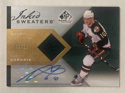 2007/08 Marian Gaborik SP Game Used Inked Sweaters Auto Autograph 43/50 - Image 1 of 2