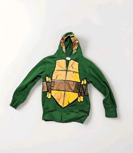 Teenage Mutant Ninja Turtles Michelangelo Full Zip Up Hoodie Jacket Boys Sz 8 - Picture 1 of 6