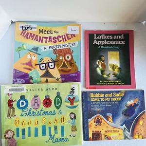 Lot of 4 Jewish Holiday Culture Children's Picture Books Hanukkah Purim - Picture 1 of 22