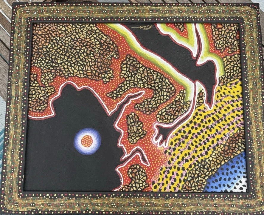 肉筆油彩画 額装 】 GALERIA DE PINTURA MEXICANA Mayer Chichimeca