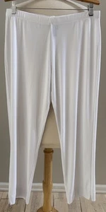CLARA SUN WOO White Cropped Elastic Waist Pull On Pants USA SIZE 1X EUC - Picture 1 of 5