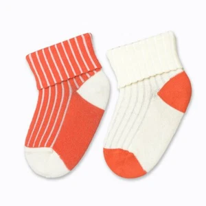 Toddler Combed Cotton Ribbed Turn Cuff 2-Pack Socks - Picture 1 of 12