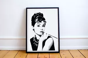 AUDREY HEPBURN Druck auf Satin Fotopapier - atemberaubende Wandkunst - ungerahmt - Bild 1 von 7