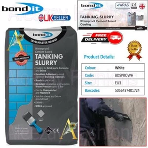 Bond It Tanking Slurry Waterproofing & Damp Proofing Cement Coating - 20kg Grey - Picture 1 of 8