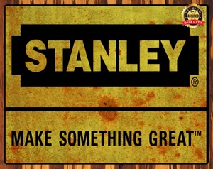 Letrero de metal Stanley - Make Something Great - Look vintage 11 x 14 - Imagen 1 de 4