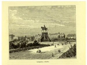 B E R L I N LUSTGARTEN Lustgarten a'Berlin original woodcut Clerget Malte-Bru - Picture 1 of 2