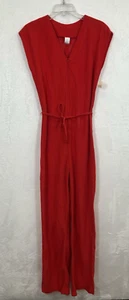 Vintage Ladies Red One Piece Jumper Romper Pantsuit 11/12 Acetate/Nylon Charity - Picture 1 of 10