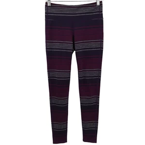 Athleta Purple Stripe Chaturanga Colorblock Leggings Size S Pants 7/8 Gray - Picture 1 of 12