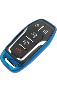 Alegender Ford Lincoln Key Fob Cover Protective Case Blue New - Picture 1 of 3