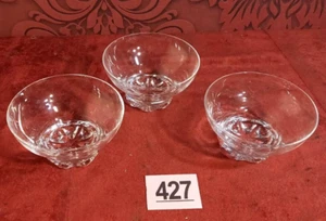 set of 3 Dessert Cup Glass Elegant Sundae Dish Sorbet Ice Cream Bowl Clear - Picture 1 of 3