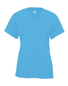 Badger B-Core V-Neck Womens T-Shirt 4162-Columbia Blue-X-Large - Picture 1 of 4