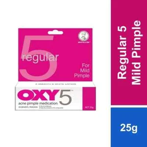 1 X Oxy 5 AcneTreatment Lotion Kills Acne Bacteria Benzoyl Peroxide 5% 25g - Picture 1 of 5