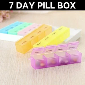 Organizador de almacenamiento de tabletas medicinas de 7 días caja semanal Reino Unido - Imagen 1 de 9