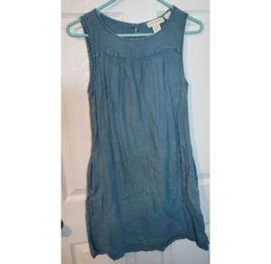 Cynthia Rowley Top Small Blue Pullover Sleeveless 100% Linen - Picture 1 of 6