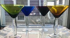 1990's Japan Gem Color Martini Glass Noritake Sensation Barware Cocktail Set-4