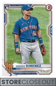 2021 Bowman #8 Andres Gimenez Rookie RC New York Mets