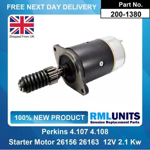 Starter Motor For Perkins 4.107 4.108 4107 4108 Diesel 12V 2.1KW LRS189 - Picture 1 of 5