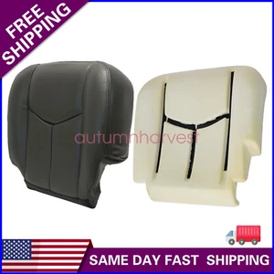 Driver Bottom Seat Cover & Foam Cushion Fits 2003-2006 Chevy Silverado Dark Gray - Picture 1 of 10