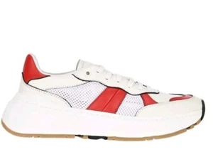 Bottega Veneta Speedster Leather And Mesh Lace-up Sneakers White Red uk 3 eu 36 - Picture 1 of 7