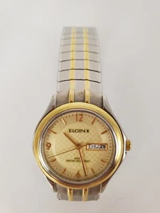 ELGIN II FCT001 Men’s Quartz Fashion Wristwatch Two Tone Japan Movt Working - Picture 1 of 8