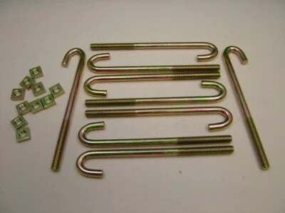 DIAMONDJACK Roofing J hook bolts with square nuts, pack of 10, size M8 x 180mm