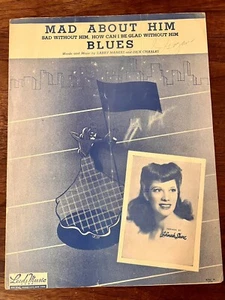 Vintage Sheet Music, Blues, Mad About Him, Larry Markes & Dick Charles - Picture 1 of 9