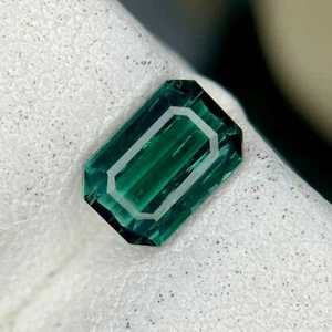 Tourmaline A 1.10 carat Perfect Emerald Cut Bluish Green Natural Tourmaline - Picture 1 of 1