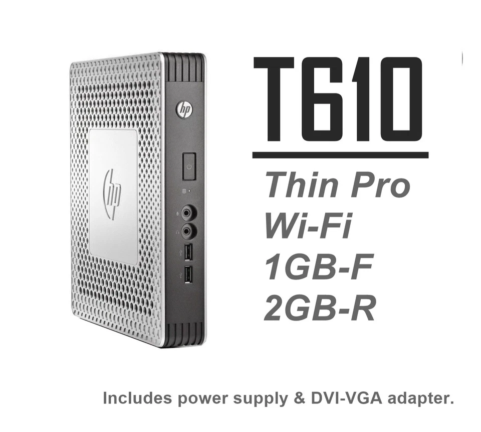  HP T610 Thin Client Thin Pro ThinPro Wi-Fi 1GB-F 2GB-R H1Y31AA#ABA   Lot Avail - Image 1 of 1
