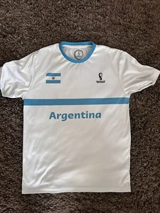 World Cup Qatar 2022 T-Shirt NWOT Official Licensed SMALL Argentina Sublimated - Picture 1 of 5