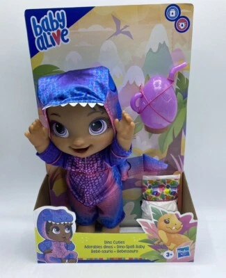 Baby Alive Dino Cuties 2020 muñeca de juego con pijama Tyrannosaurus bebidas y mojado Foto 1 de 4