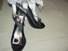 Special Occasions By Saugus Shoe Black Silk Size 8B High Heel Shoes Brand New