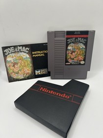 Joe and Mac (Nintendo NES, 1992) Cartridge and Manual Tested